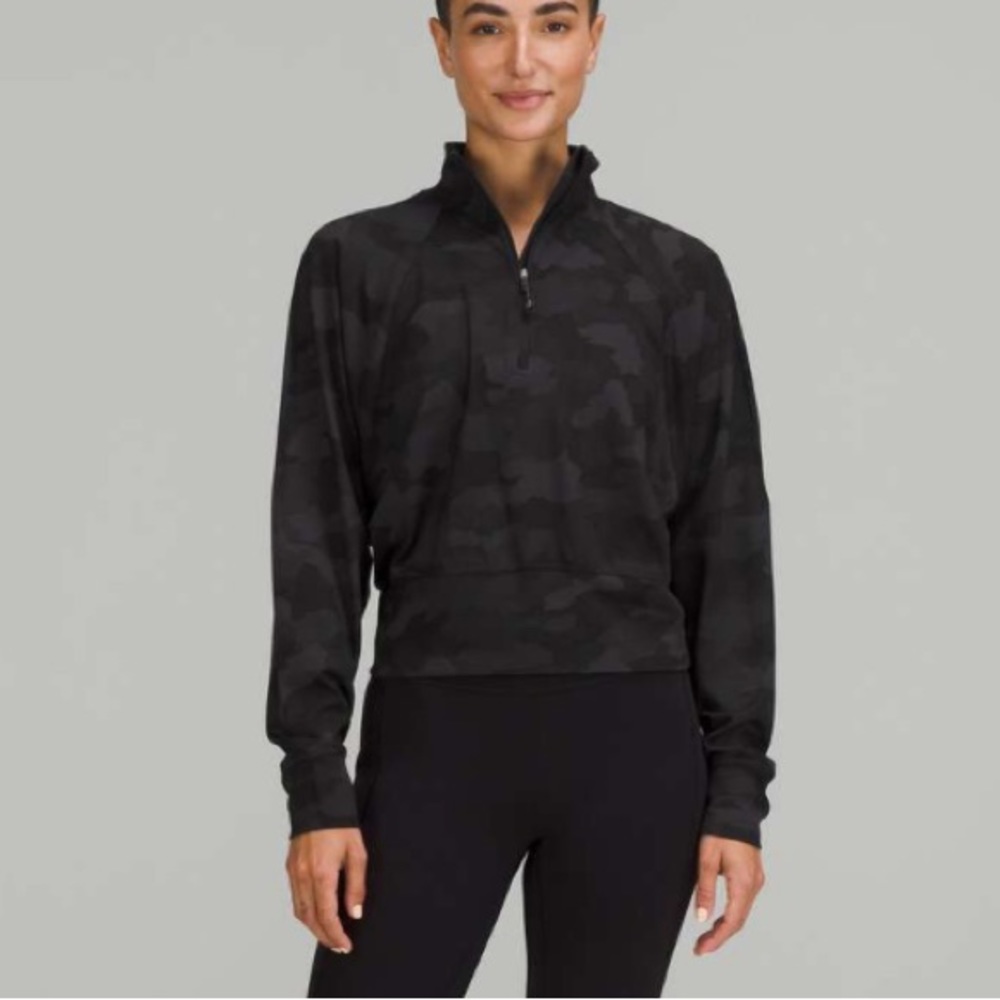 Lululemon ready to rulu half zip camo sweater pullover size 4